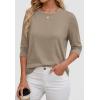 imageATHMILE Womens 34 Sleeve Blouse Summer Tops Fall Shirt Fashion Blouses Beach Vacation Clothes Spring Tunic 2026 TrendyApricot