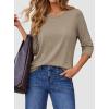 imageATHMILE Womens 34 Sleeve Blouse Summer Tops Fall Shirt Fashion Blouses Beach Vacation Clothes Spring Tunic 2026 TrendyApricot