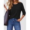 imageATHMILE Womens 34 Sleeve Blouse Summer Tops Fall Shirt Fashion Blouses Beach Vacation Clothes Spring Tunic 2026 TrendyBlack