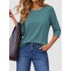 imageATHMILE Womens 34 Sleeve Blouse Summer Tops Fall Shirt Fashion Blouses Beach Vacation Clothes Spring Tunic 2026 TrendyBlue Green