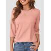 imageATHMILE Womens 34 Sleeve Blouse Summer Tops Fall Shirt Fashion Blouses Beach Vacation Clothes Spring Tunic 2026 TrendyCoral