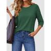 imageATHMILE Womens 34 Sleeve Blouse Summer Tops Fall Shirt Fashion Blouses Beach Vacation Clothes Spring Tunic 2026 TrendyGreen