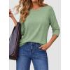 imageATHMILE Womens 34 Sleeve Blouse Summer Tops Fall Shirt Fashion Blouses Beach Vacation Clothes Spring Tunic 2026 TrendyGrey Green