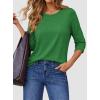 imageATHMILE Womens 34 Sleeve Blouse Summer Tops Fall Shirt Fashion Blouses Beach Vacation Clothes Spring Tunic 2026 TrendyLucky Green