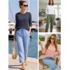 imageATHMILE Womens 34 Sleeve Blouse Summer Tops Fall Shirt Fashion Blouses Beach Vacation Clothes Spring Tunic 2026 TrendyNavy