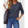 imageATHMILE Womens 34 Sleeve Blouse Summer Tops Fall Shirt Fashion Blouses Beach Vacation Clothes Spring Tunic 2026 TrendyNavy