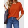 imageATHMILE Womens 34 Sleeve Blouse Summer Tops Fall Shirt Fashion Blouses Beach Vacation Clothes Spring Tunic 2026 TrendyOrange