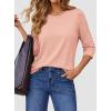 imageATHMILE Womens 34 Sleeve Blouse Summer Tops Fall Shirt Fashion Blouses Beach Vacation Clothes Spring Tunic 2026 TrendyPink