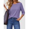 imageATHMILE Womens 34 Sleeve Blouse Summer Tops Fall Shirt Fashion Blouses Beach Vacation Clothes Spring Tunic 2026 TrendyPurple