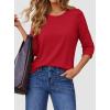 imageATHMILE Womens 34 Sleeve Blouse Summer Tops Fall Shirt Fashion Blouses Beach Vacation Clothes Spring Tunic 2026 TrendyRed