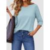 imageATHMILE Womens 34 Sleeve Blouse Summer Tops Fall Shirt Fashion Blouses Beach Vacation Clothes Spring Tunic 2026 TrendySky Blue