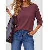 imageATHMILE Womens 34 Sleeve Blouse Summer Tops Fall Shirt Fashion Blouses Beach Vacation Clothes Spring Tunic 2026 TrendyWine Red