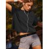 imageATHMILE Womens Crop Tops Spring Summer Oversized TShirts Short Sleeve Workout Casual Drop Shoulder Basic Loose Tees 2026Black