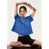 imageATHMILE Womens Crop Tops Spring Summer Oversized TShirts Short Sleeve Workout Casual Drop Shoulder Basic Loose Tees 2026Blue
