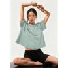 imageATHMILE Womens Crop Tops Spring Summer Oversized TShirts Short Sleeve Workout Casual Drop Shoulder Basic Loose Tees 2026Graygreen