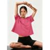 imageATHMILE Womens Crop Tops Spring Summer Oversized TShirts Short Sleeve Workout Casual Drop Shoulder Basic Loose Tees 2026Hotpink