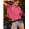 imageATHMILE Womens Crop Tops Spring Summer Oversized TShirts Short Sleeve Workout Casual Drop Shoulder Basic Loose Tees 2026Hotpink