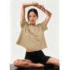 imageATHMILE Womens Crop Tops Spring Summer Oversized TShirts Short Sleeve Workout Casual Drop Shoulder Basic Loose Tees 2026Lightkhaki