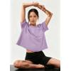 imageATHMILE Womens Crop Tops Spring Summer Oversized TShirts Short Sleeve Workout Casual Drop Shoulder Basic Loose Tees 2026Purple