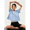 imageATHMILE Womens Crop Tops Spring Summer Oversized TShirts Short Sleeve Workout Casual Drop Shoulder Basic Loose Tees 2026Skyblue