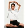 imageATHMILE Womens Crop Tops Spring Summer Oversized TShirts Short Sleeve Workout Casual Drop Shoulder Basic Loose Tees 2026White