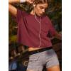 imageATHMILE Womens Crop Tops Spring Summer Oversized TShirts Short Sleeve Workout Casual Drop Shoulder Basic Loose Tees 2026Winered