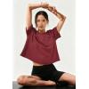 imageATHMILE Womens Crop Tops Spring Summer Oversized TShirts Short Sleeve Workout Casual Drop Shoulder Basic Loose Tees 2026Winered
