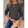 imageATHMILE Womens Long Sleeve Shirts Pleated Crew Neck Casual Fall Fashion Ladie Tops Loose Fit Spring Clothes Beach VacationBlack Grey