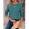 imageATHMILE Womens Long Sleeve Shirts Pleated Crew Neck Casual Fall Fashion Ladie Tops Loose Fit Spring Clothes Beach VacationBlue Green