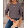 imageATHMILE Womens Long Sleeve Shirts Pleated Crew Neck Casual Fall Fashion Ladie Tops Loose Fit Spring Clothes Beach VacationGray Purple