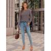 imageATHMILE Womens Long Sleeve Shirts Pleated Crew Neck Casual Fall Fashion Ladie Tops Loose Fit Spring Clothes Beach VacationGray Purple