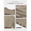 imageATHMILE Womens Long Sleeve Shirts Pleated Crew Neck Casual Fall Fashion Ladie Tops Loose Fit Spring Clothes Beach VacationKhaki