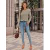imageATHMILE Womens Long Sleeve Shirts Pleated Crew Neck Casual Fall Fashion Ladie Tops Loose Fit Spring Clothes Beach VacationKhaki