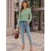 imageATHMILE Womens Long Sleeve Shirts Pleated Crew Neck Casual Fall Fashion Ladie Tops Loose Fit Spring Clothes Beach VacationLight Green