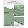 imageATHMILE Womens Long Sleeve Shirts Pleated Crew Neck Casual Fall Fashion Ladie Tops Loose Fit Spring Clothes Beach VacationLight Green