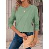 imageATHMILE Womens Long Sleeve Shirts Pleated Crew Neck Casual Fall Fashion Ladie Tops Loose Fit Spring Clothes Beach VacationLight Green