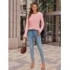 imageATHMILE Womens Long Sleeve Shirts Pleated Crew Neck Casual Fall Fashion Ladie Tops Loose Fit Spring Clothes Beach VacationPink