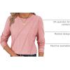 imageATHMILE Womens Long Sleeve Shirts Pleated Crew Neck Casual Fall Fashion Ladie Tops Loose Fit Spring Clothes Beach VacationPink