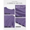 imageATHMILE Womens Long Sleeve Shirts Pleated Crew Neck Casual Fall Fashion Ladie Tops Loose Fit Spring Clothes Beach VacationPurple