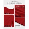 imageATHMILE Womens Long Sleeve Shirts Pleated Crew Neck Casual Fall Fashion Ladie Tops Loose Fit Spring Clothes Beach VacationRed