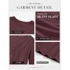 imageATHMILE Womens Long Sleeve Shirts Pleated Crew Neck Casual Fall Fashion Ladie Tops Loose Fit Spring Clothes Beach VacationWine Red