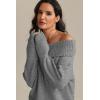imageATHMILE Womens Off The Shoulder Sweaters Oversized Spring Tops Batwing Sleeve Loose Pullover Fall Winter Fashion Outfits 2026Dark Grey