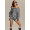 imageATHMILE Womens Off The Shoulder Sweaters Oversized Spring Tops Batwing Sleeve Loose Pullover Fall Winter Fashion Outfits 2026Dark Grey
