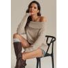 imageATHMILE Womens Off The Shoulder Sweaters Oversized Spring Tops Batwing Sleeve Loose Pullover Fall Winter Fashion Outfits 2026Khaki