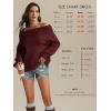 imageATHMILE Womens Off The Shoulder Sweaters Oversized Spring Tops Batwing Sleeve Loose Pullover Fall Winter Fashion Outfits 2026Wine Red