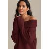 imageATHMILE Womens Off The Shoulder Sweaters Oversized Spring Tops Batwing Sleeve Loose Pullover Fall Winter Fashion Outfits 2026Wine Red