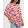 imageATHMILE Womens Oversized T Shirts Loose Fit Crewneck Short Sleeve Tops Summer Casual Blouse Y2K 2026 Basic Tee BeachStriped Red  White