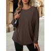 imageATHMILE Womens Oversized T Shirts Loose Fit Crewneck Short Sleeve Tops Summer Casual Blouse Y2K 2026 Basic Tee BeachZbrown
