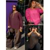 imageATHMILE Womens Oversized T Shirts Loose Fit Crewneck Short Sleeve Tops Summer Casual Blouse Y2K 2026 Basic Tee BeachZkhaki
