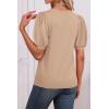 imageATHMILE Womens Puff Short Sleeve Sweater Tops 2026 Spring Summer Trendy Crew Neck Cute Casual T Shirts BlousesBeige